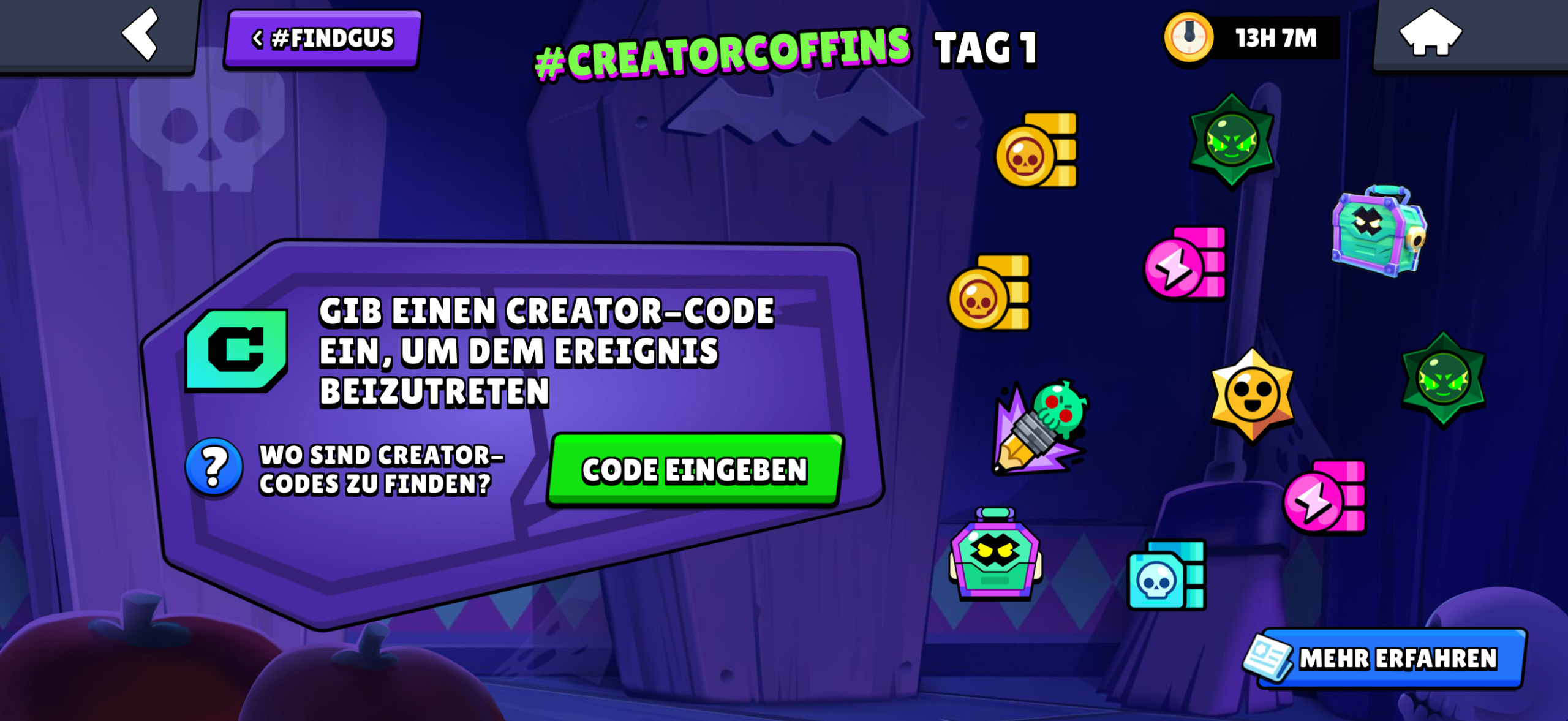 Brawl Stars Creator Coffins: Code eingeben, Aufgabe spielen, Belohnungen abstauben